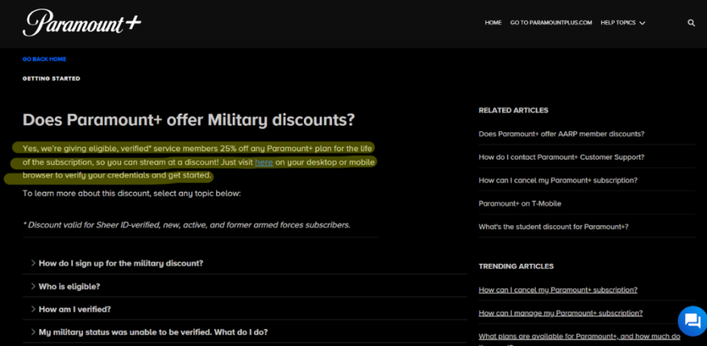 Military Discount On Paramount Plus