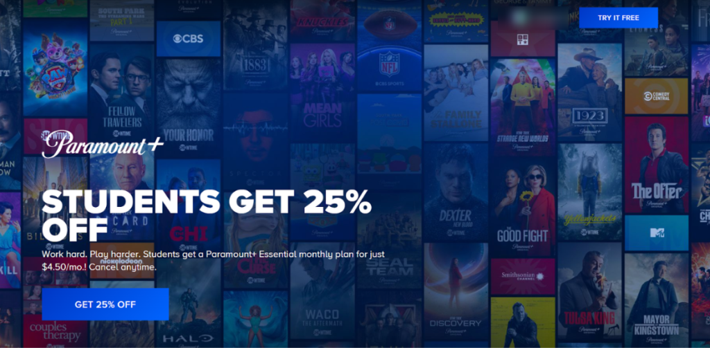 Paramount Plus Student Discount