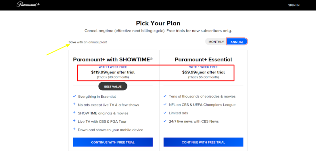 Paramount Plus Subscription