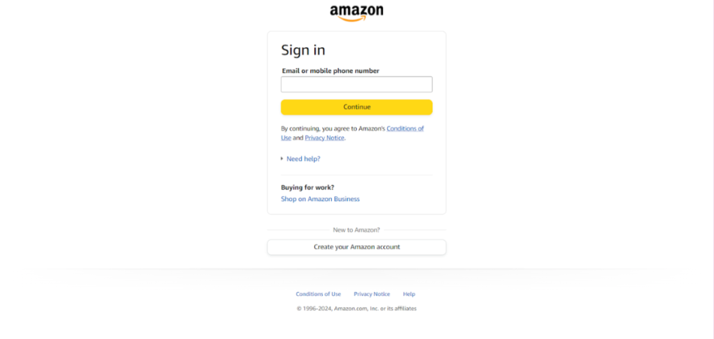 Sign In To Your Amazon Account