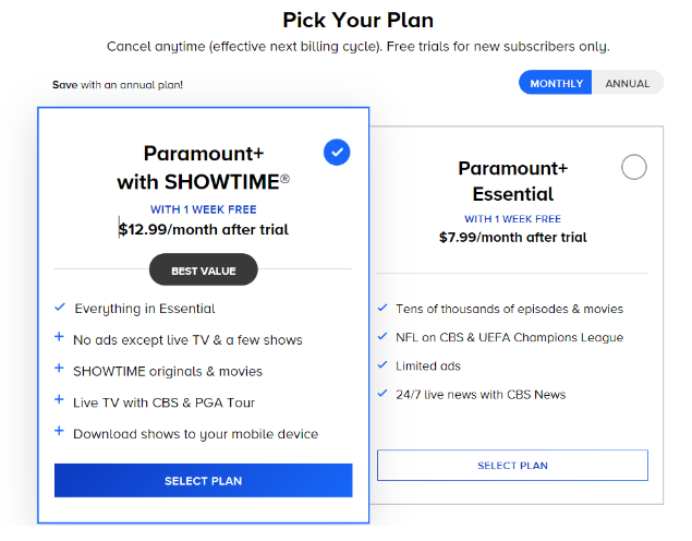 Paramount Plus Free Trial