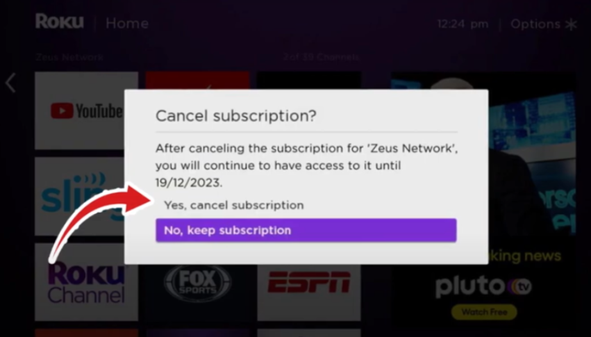 Choose Cancel Subscription