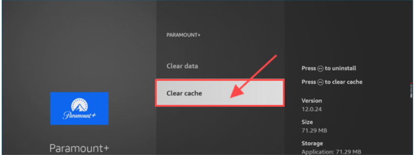 Clear Paramount Plus App Cache & Data