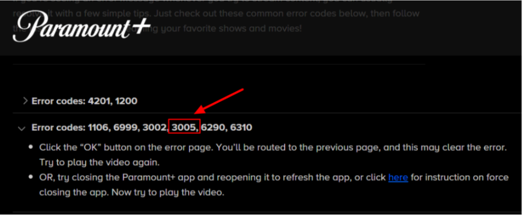 How To Fix Paramount Plus Error Code 3005?
