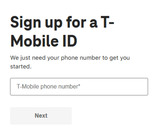 Log in to your T-Mobile account