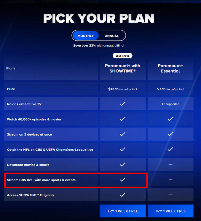 Paramount Plus Plans And Pricing 
