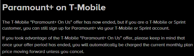 Paramount+on T mobile