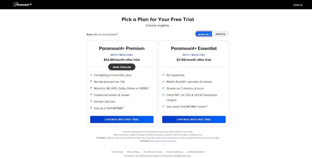 Paramount+ 7-day free trial available